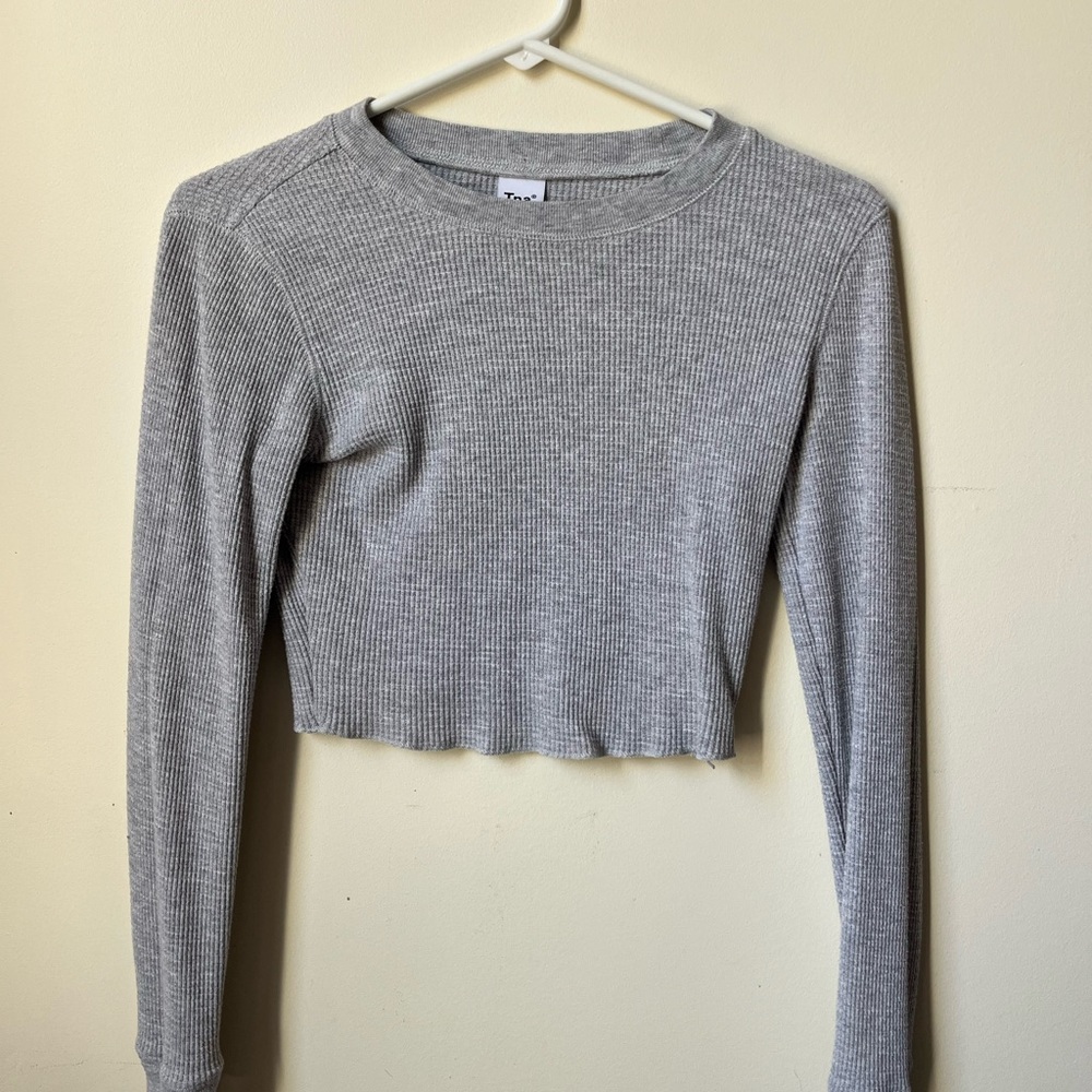 TNA grey ribbed sweater